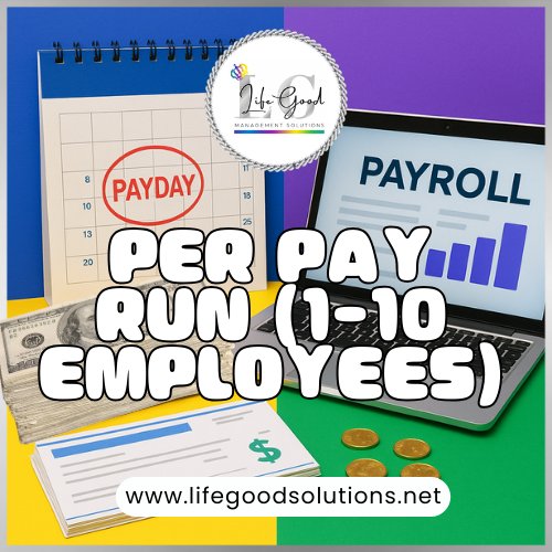 Payroll – Per Pay Run (Up to 10 Employees)